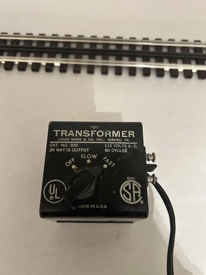 Marx Catalog #309 120V 25W O/O27 Gauge Train Transformer - TESTED - Image 1 of 4