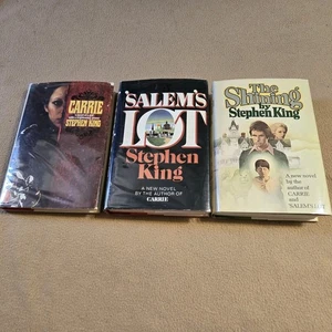 Stephen King 1st 3 Novels, Early BCEs, Carrie, Salems Lot, The Shining, HC/DJ - Picture 1 of 23