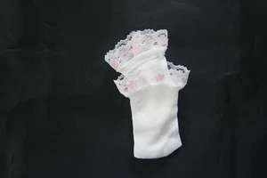 8 INCH DOLLS SOCKS IN WHITE WITH PINK & WHITE SOCKS - Picture 1 of 2