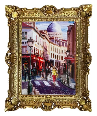 Beautiful Painting 56x46cm By. Rajco - The Model Street Dom Antique Repro Loo - Image 1 of 3