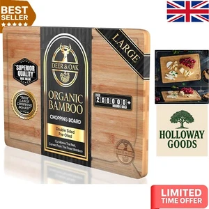 Durable 38x25cm Bamboo Cutting Board - Pre-Oiled, Knife-Friendly & Lightweight - Picture 1 of 12