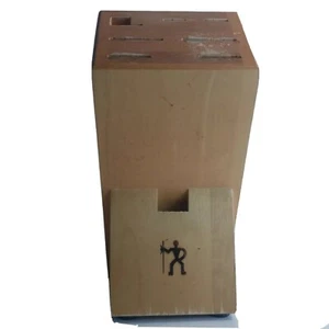 J. A. Henckel's Solid Light Natural Finish Birch wood Knife Block with 6 Slots - Picture 1 of 8