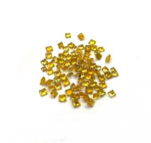 Lote de 26 piezas de piedras preciosas de zafiro amarillo natural corte cuadrado 1,50-2,25 mm - Imagen 1 de 4