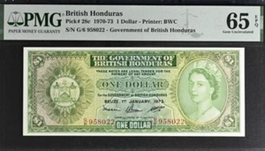 1970-73 Honduras 1 Dollar BANKNOTE CURRENCY UNC PMG 65 - Picture 1 of 2