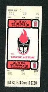 10/23/1974 WFL Ticket Stub Chicago Fire vs. Honolulu Hawaiians Football Game 10 - Picture 1 of 2