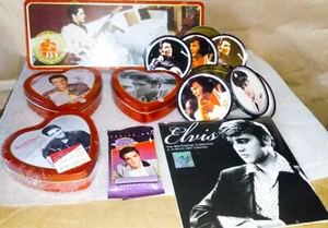 Elvis Presley Memorabilia: Tins, Set of 6 Coaster, Collection Cards & 2007 Clndr - Picture 1 of 9