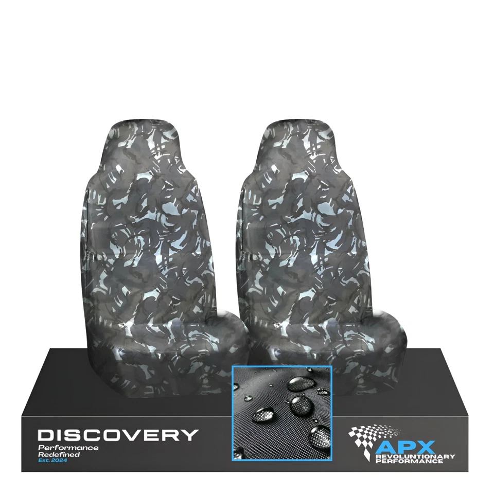 ЧЕХЛЫ НА ПЕРЕДНИЕ СИДЕНЬЯ LAND ROVER DISCOVERY СЕРЫЕ КАМУФЛЯЖНЫЕ ПРОЧНЫЕ И ВОДОНЕПРОНИЦАЕМЫЕ 1+1 - Изображение 1 из 1