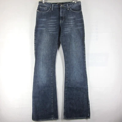 Женские джинсы VERSACE COUTURE синие джинсы (27) W29 L34 искусственно состаренные расклешенные сделано в Италии - Изображение 1 из 4