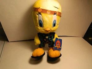 Looney Tunes Stuffed Animal Tweety Bird Approx 8 x 18 Inches Used with tages - Picture 1 of 3