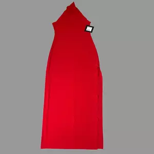 NORMA KAMALI Halter Turtle Side Slit Gown SZ M/38 Red KK4223PL236004 (New) no - Picture 1 of 9