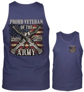 Camiseta sin mangas Orgullosa veterana del ejército de Estados Unidos militar patriótica bandera de Estados Unidos gráfica - Imagen 1 de 8