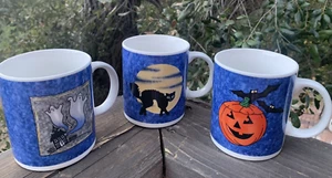 Juego de tazas de café de gres para fiesta de Halloween American Atelier-3 domesticaciones - Imagen 1 de 9