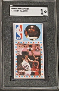 Pegatina Akeem Olajuwon 1986 Mercante Novato Español #173 SGC 1 Poor Rockets - Imagen 1 de 5