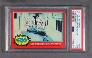 Tarjeta Topps Star Wars 1977 #93 Stormtroopers Blast The Rebels! PSA 7 casi nuevo - Imagen 1 de 4