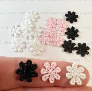 10 x Tiny Daisy Flowers, Miniature Daisy Flowers, Sew-on Embroidered Patch - Picture 1 of 9