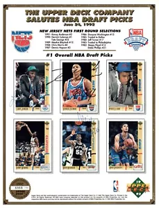 Selección del draft de baloncesto UD 1992 promoción firmada por David Robinson Larry Johnson etc. - Imagen 1 de 2