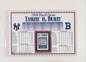 POSTAL SERVICE YANKEES - BRAVES 19458 WORLD SERIES STAT CARD - Bild 1 von 2