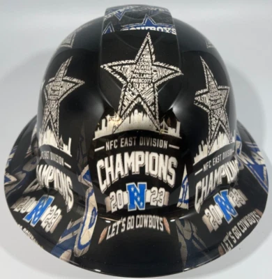 PYRAMEX New Full Brim Hard Hat Custom Hydro Dipped DALLAS COWBOYS NFC EAST CHAMPIONS