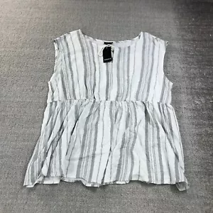 Torrid Top Womens 0 Dolmain Tie Gray White Tank Blouse Casual Ladies - Picture 1 of 10