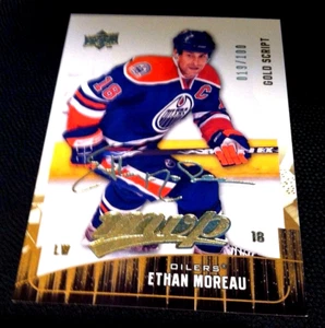 Ethan Moreau 2009-10 Upper Deck Gold Script Parallel SP Card #186 Oilers /100 - Picture 1 of 3
