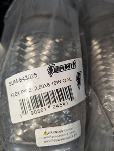 exhaust flex pipe oval stainless steel summit racing 643025 2.50 x 10" oval - Picture 1 of 3