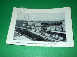 Cartolina Taranto Ponte girevole aperto con passaggio di Nave 1955. - Picture 1 of 1