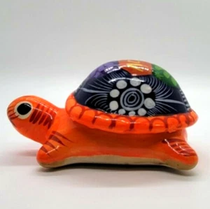 Trinket Box Vibrant Colors 4" in Length, Height 2.5" Ceramic Turtle - Picture 1 of 8