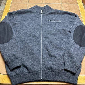 Cabelas Jacket Mens Sz XL Gray Wool Wind Shear Lined Full Zip Elbow Patches Hunt - Picture 1 of 10