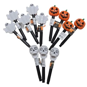 12 Halloween Solar Pathway Stake Lights Yard Decor Skull Pumpkin Ghost NEW W Tag - Picture 1 of 8