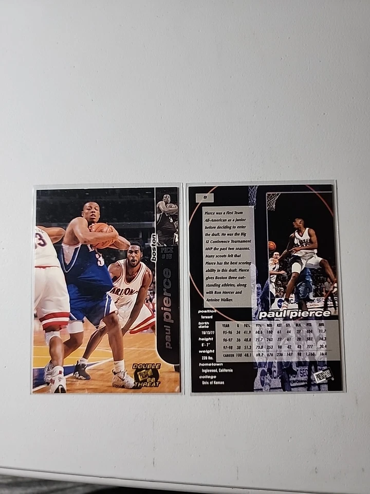 Press Pass Double Threat #8 Silver Paul Pierce Rookie 1998 Foto 1 de 1