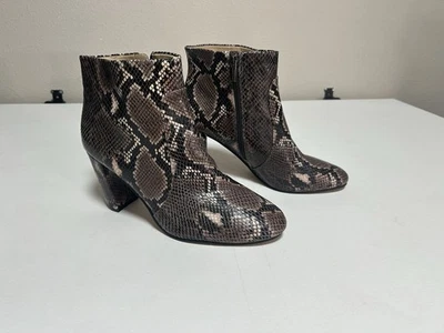 Vince Camuto Leava Snake Print Leather Bootie Boot Women's Size 11 Block Heel - Image 1 of 4