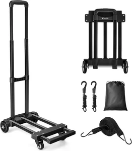KEDSUM Folding Hand Truck with 4 Wheels, Lightweight Dolly Cart with Wheels Fold - Picture 1 of 4