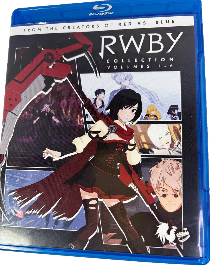 RWBY Collection Vol. 1-6 Anime By Rooster Teeth 6-Disc Blu-Ray Set Region-Free Foto 1 de 4