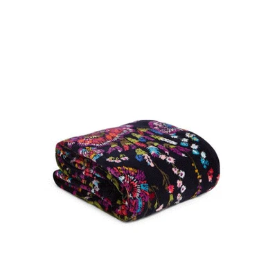 Vera Bradley Fleece Throw Blanket NWT Midnight Wildflowers NWT 50x80