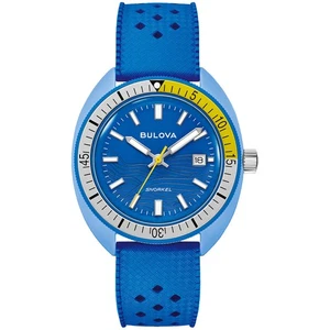 Bulova Men's Snorkel Blue Tang Fish Blue Dial Watch - 98B445 - Picture 1 of 1