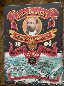 Vintage Jack Daniels Tennessee Whiskey Empty Hinged Metal Box Old No. 7 - Picture 1 of 7