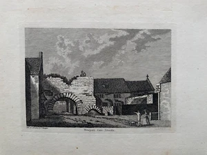 Impresión antigua de 1784; Newport Arch/Gate, Lincoln, Lincolnshire after Grose - Imagen 1 de 2