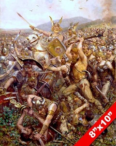 GERMANIC TRIBES VS ROME ROMAN EMPIRE BATTLE PAINTING WAR ART REAL CANVAS PRINT - Imagen 1 de 5