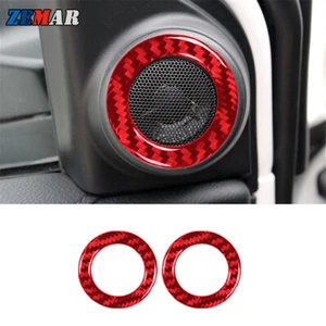 Cubierta de altavoz de audio de fibra de carbono roja para Honda CR-V 2017-21 - Imagen 1 de 11