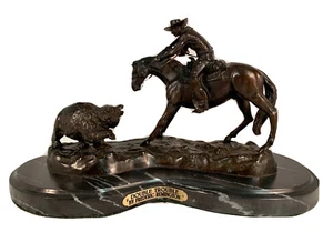 Frederick Remenington DOUBLE TROUBLE Bronze Statue Skulptur Figur - 10"Hx17"L - Bild 1 von 19