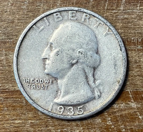 1935 P Washington Quarter 90% Silver Philadelphia Minted Cover