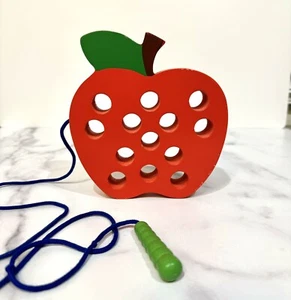 🔥FUN KiuMhouse Threading Big Apple toddler dexterity game fun, learning develop - Picture 1 of 2