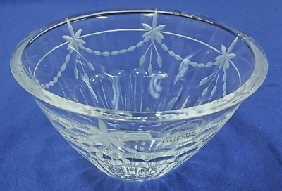 Gorham Chantilly Hand Cut Crystal Bowl 6" Candy Nut Etched Frosted Server Decor - Image 1 of 4