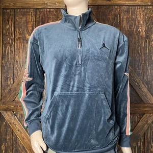 Nike Bv4043-010,  Air Jordan Embroidered 1/4 ZIP Grey, Size SMALL MSRP - Picture 1 of 7