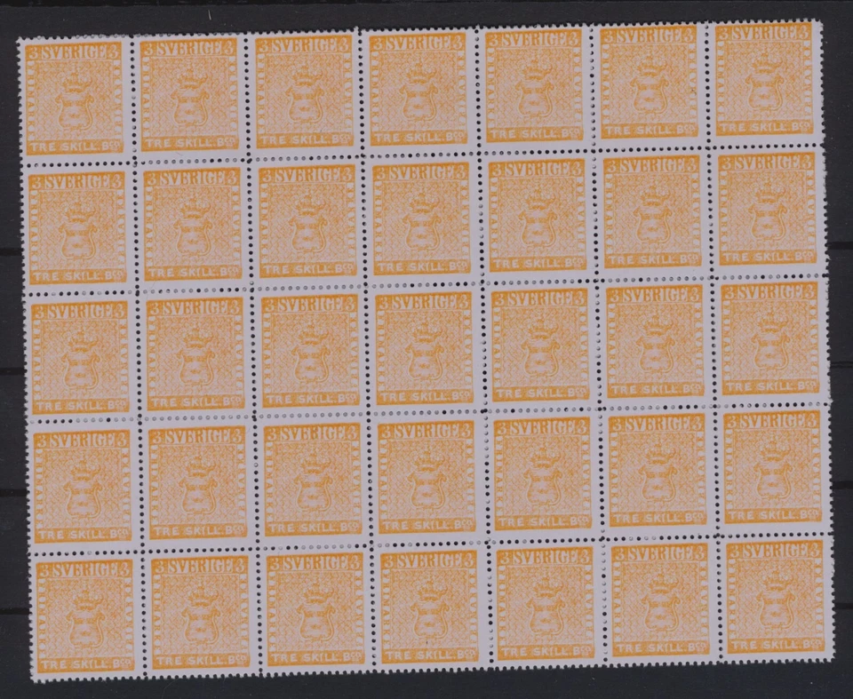 FORGERY - Werner's FORGERY/REPLICA of Sweden, 1855 - Treskilling Yellow ERROR - Image 1 of 1