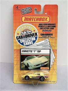 1989 MOC Matchbox CORVETTE T- TOP w/  Official  Car & Driver Collector Cards