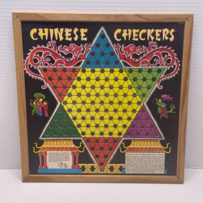 Tabuleiro de jogo de damas chinesas vintage da década de 1950 TRANSOGRAM Co - Imagem 1 de 4