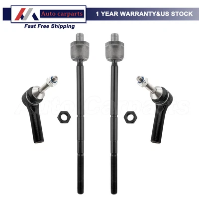 Front Steering Inner & Outer Tie Rod End Suspension For 2010-12 Ford Flex Taurus - Image 1 of 4