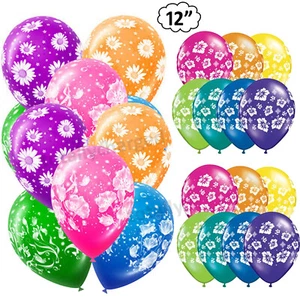 12" Colourful flower Printed Balloons Helium/Air Quality Latex Baloons birthday  - Picture 1 of 1