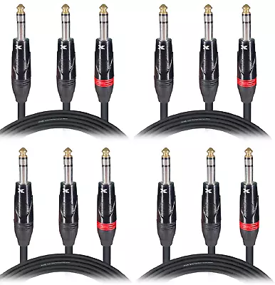 4x ProX XC-SYS05 5 Ft. 1/4" TRS-M - Dual 1/4" TRS-M High Performance Audio Cable - Image 1 of 4